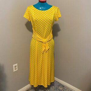 Chelsea Suite Scooped Neck Short Sleeve Polka Dot Womens Dress Size 10